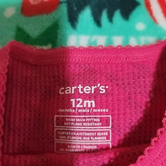 Carters Little girl set of Pink long sleeve Pants Outfit Size 12Months - Picture 5 of 5